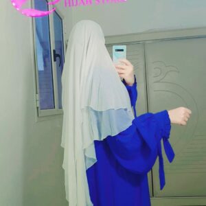 Hijab - Isdel - Khimar "Mayar" couleur Blanc sale longue Hijab - Isdel - Khimar femme moderne