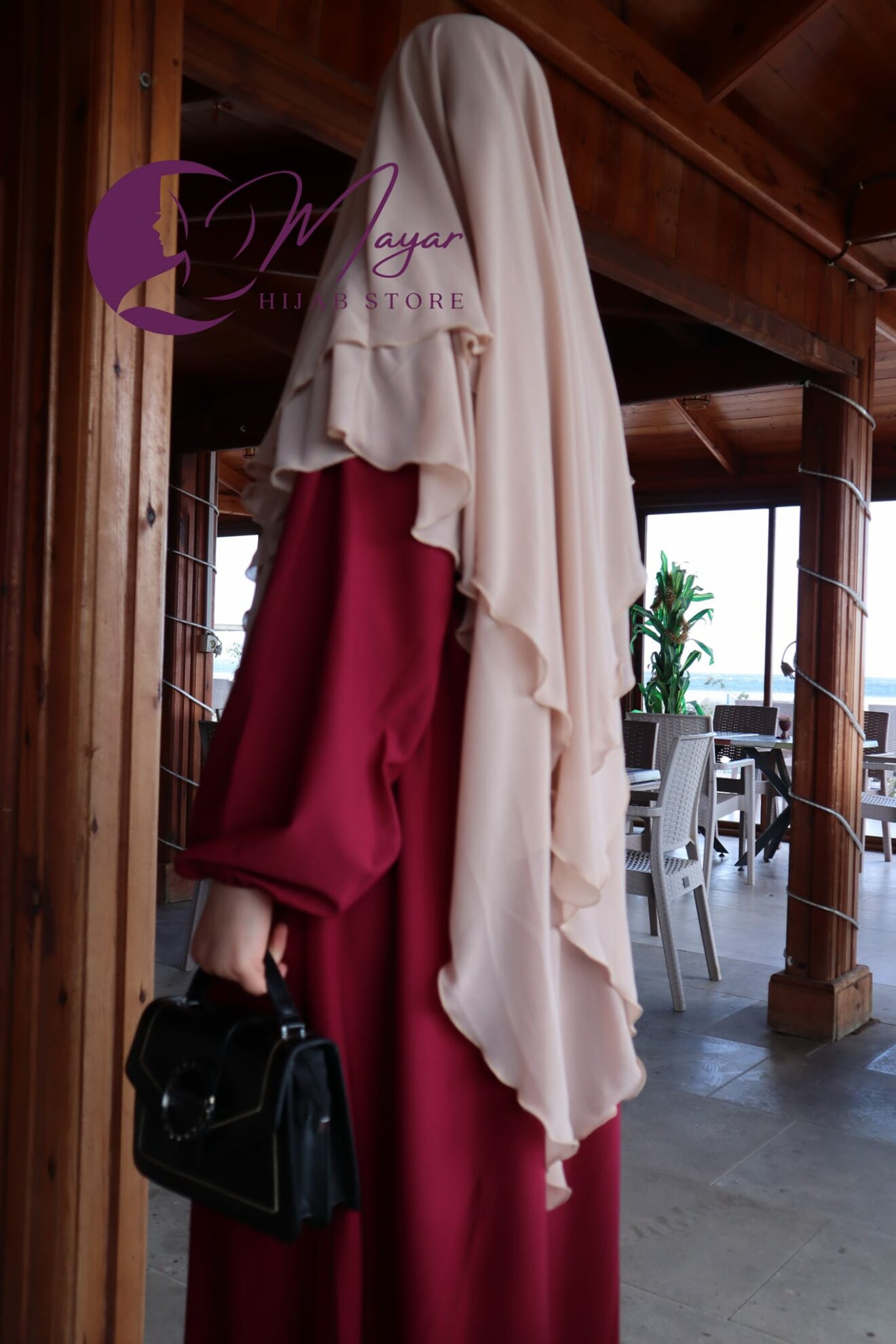 jilbab rouge bordeau