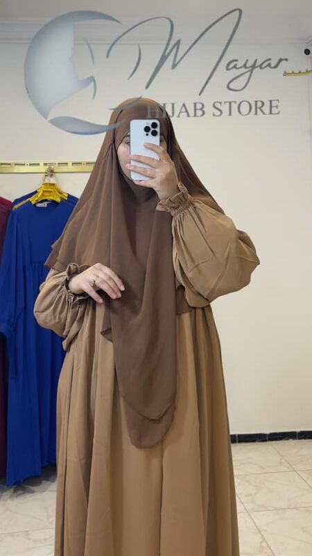 Jilbab femme abaya femme Chams caramel longue jilbab femme robe hijab moderne