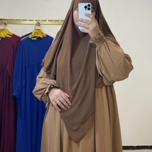 Jilbab femme abaya femme Chams caramel longue jilbab femme robe hijab moderne