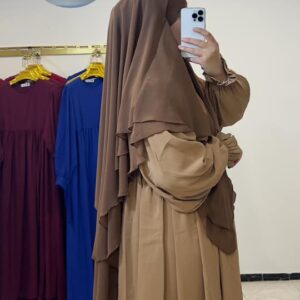 Jilbab femme abaya femme Chams caramel longue jilbab femme robe hijab moderne
