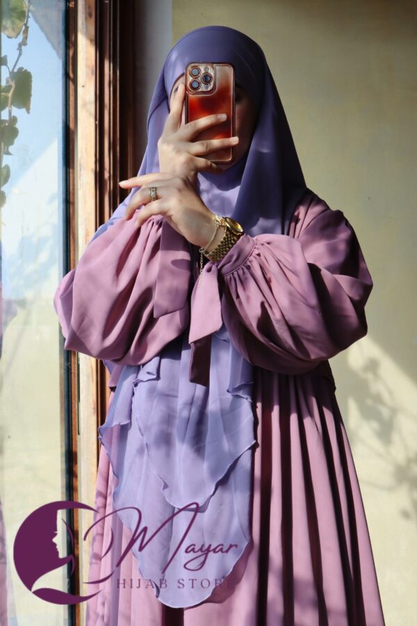 Jilbab femme tunisie - Abaya femme tunisie yara mauve poudré