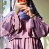 Jilbab femme tunisie - Abaya femme tunisie yara mauve poudré