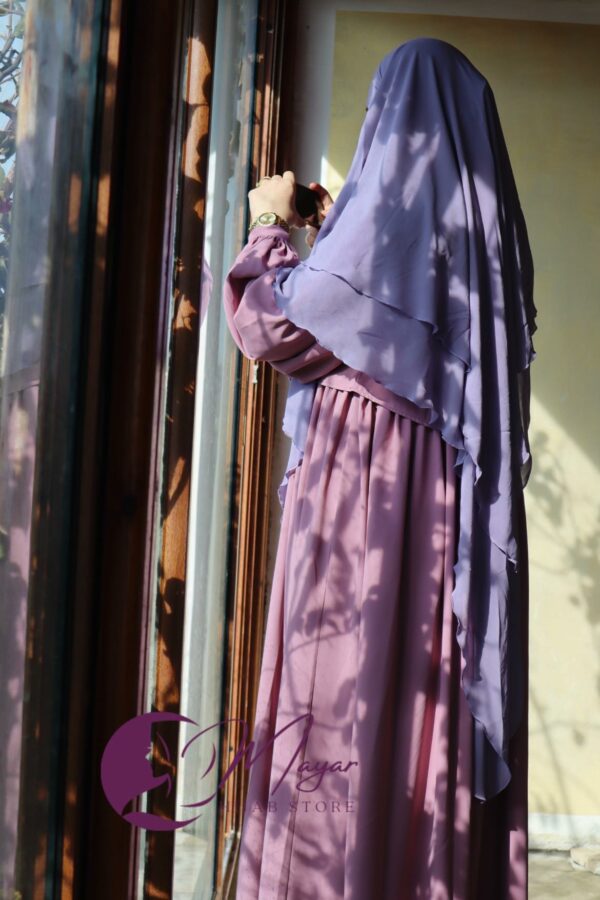 Jilbab femme tunisie - Abaya femme tunisie yara mauve poudré