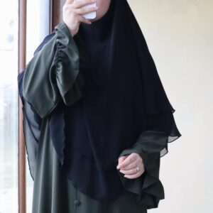 Abaya femme une pièce "MALIKA" Vert Militaire longue abaya femme robe moderne Tunisie