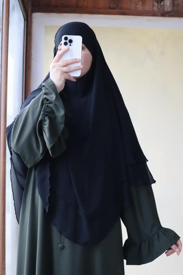 Malika Vert Militaire - Abaya femme tunisie Mayar Hjab Store