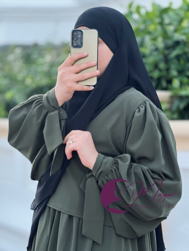Vert militaire 2 Jilbab femme tunisie - Abaya femme tunisie yara - Mayar Hijab Store