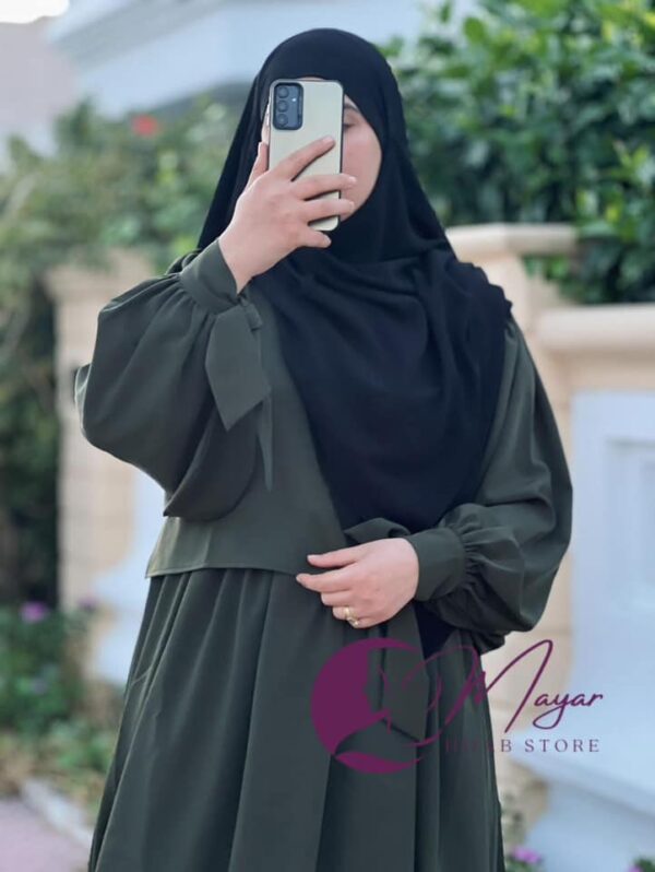 Vert militaire 2 Jilbab femme tunisie - Abaya femme tunisie yara - Mayar Hijab Store