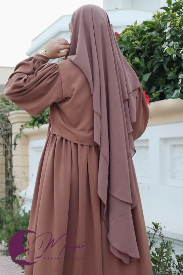 Jilbab femme sans manches et haut deux pièces Yara Caramel