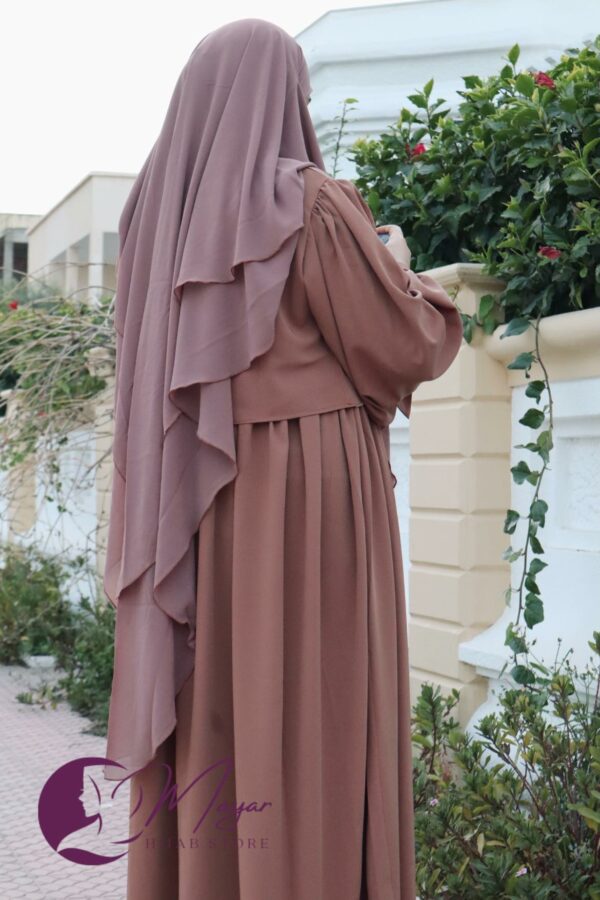 Jilbab femme sans manches et haut deux pièces Yara Caramel