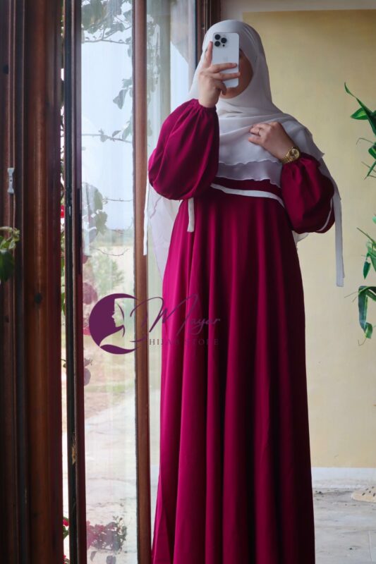 abaya femme zina framboise