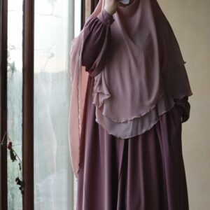 Abaya femme une pièce Dorra caramel glacé