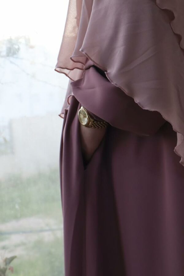 Abaya femme une pièce Dorra caramel glacé