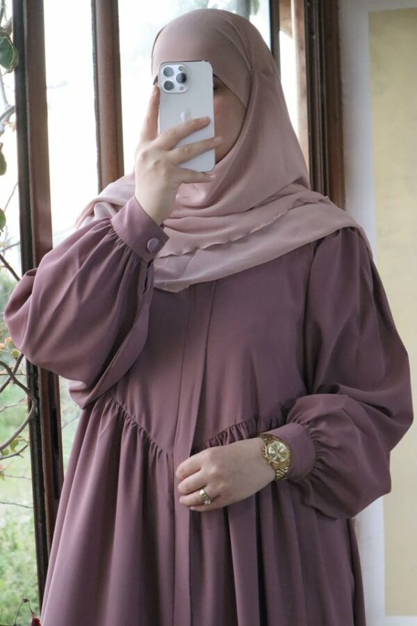 Abaya femme une pièce Dorra caramel glacé