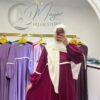 Abaya femme une pièce ZINA Framboise longue abaya femme robe moderne Tunisie