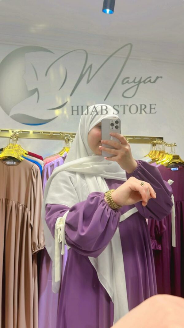 Abaya femme une pièce ZINA Mauve lilas