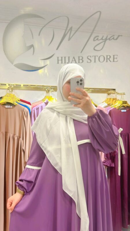 Abaya femme une pièce ZINA Mauve lilas