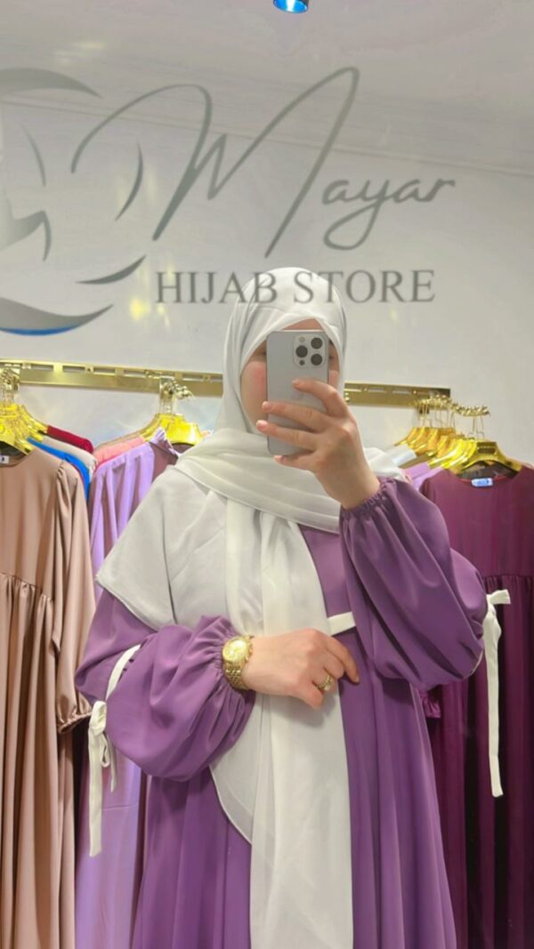 Abaya femme une pièce ZINA Mauve lilas