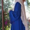 Abaya femme une pièce "Takwa" bleu roi longue abaya femme robe moderne Tunisie