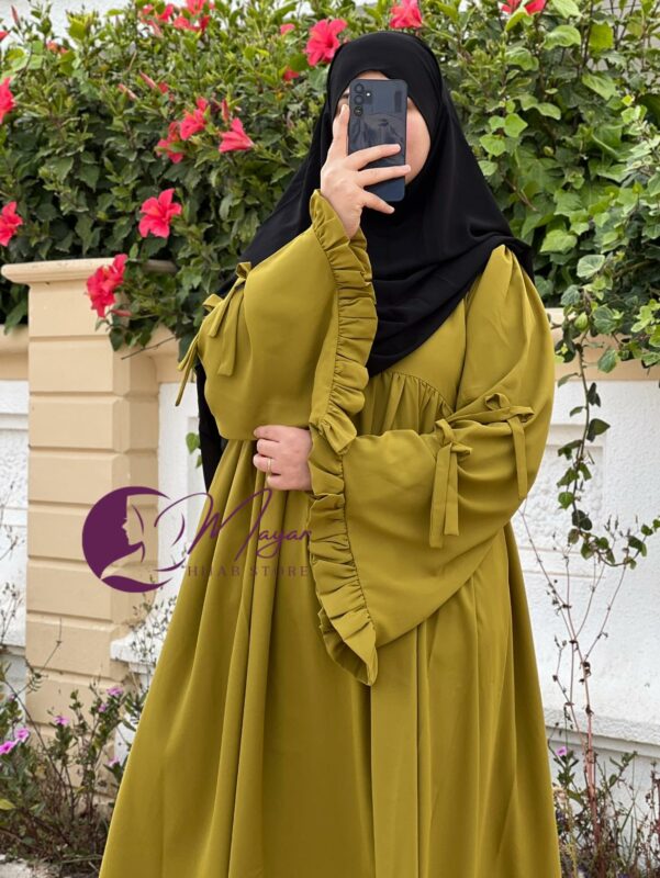 abaya femme jilbab femme takwa vert citron 1