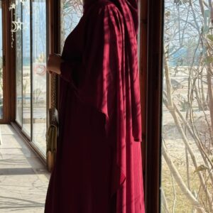 Ensemble deux pièces Cape et Jilbab Somou Rouge Bordeaux